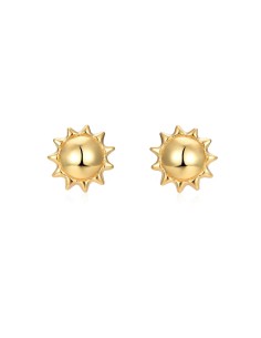 Pendientes Sol - 5 mm - Bañado Oro y Plata Rodiada 2