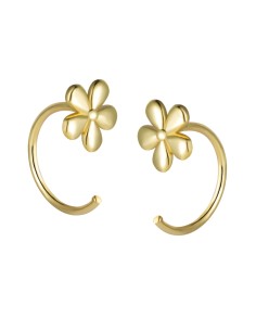 Pendientes Flor - 7 mm - Bañado Oro y Plata Rodiada 2