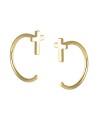 Pendientes Cruz - 5.5 mm - Bañado Oro y Plata Rodiada