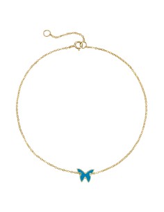 Tobillera Mariposa - Enamel Turquesa - 26 cm 2