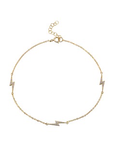 Tobillera Circonita - Rayo - 23+2 cm - Bañado Oro y Plata Rodiada 2