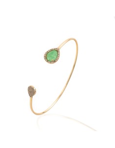 Pulsera Mineral - Rigida - Chapado Oro y Plata Rodiada 2