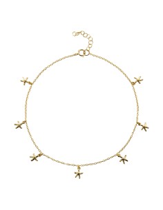 Tobillera Estrella De Mar - 23+2 cm - Bañado Oro y Plata Rodiada 2
