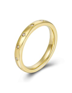 Anillo Acero - Circonita Blanca 2