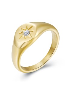 Anillo Acero - Circonita Blanca - Estrella 2