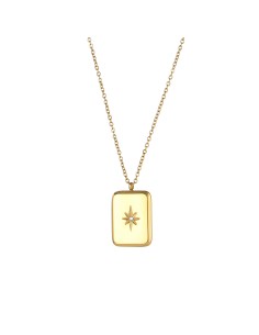 Collar Acero - Circonita - Cuadrado 20*15mm - 41+5 cm 2