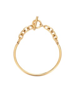 Pulsera Acero Esclava Eslabón - 60 mm - Bañado Oro y Plata Rodiada 2