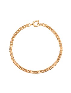 Collar Acero Eslabón - 40 cm - Bañado Oro y Plata Rodiada 2