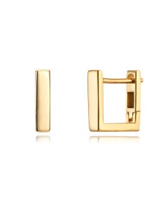 Pendientes Cuadrado - 11 mm - Bañado Oro y Plata Rodiada 2