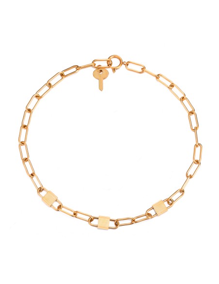 Collar Acero Candado Llave - 42cm