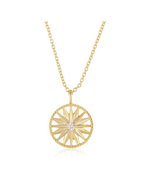 Collar Estrella - Circonita - 38+6 cm - Bañado Oro y Plata Rodiada