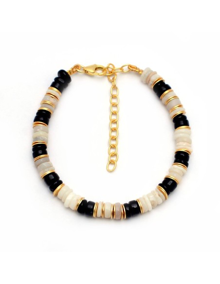 Pulsera Mineral - 15 + 5 cm - Bañado Oro