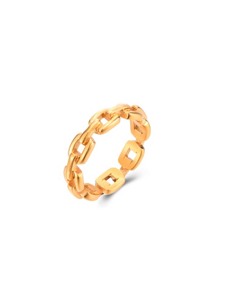 Anillo Acero - Enlace - Bañado Oro