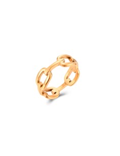 Anillo Acero - Enlace - Bañado Oro 2
