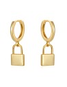 Pendientes Candado - 11*7 mm - Baño en Oro de 18k y Plata Rodiada