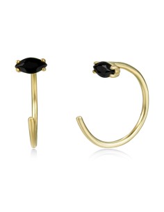 Pendientes Aro 14mm Mine 2.5*5 Bañado Oro y Plata Rodiada 2