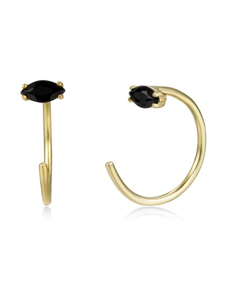 Pendientes Aro 14mm Mine 2.5*5 Bañado Oro y Plata Rodiada Pendientes Aro 14mm Mine 2.5*5 Bañado Oro y Plata Rodiada