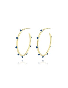 Pendiente 25mm Mineral Bañado Oro y Plata Rodiada 2