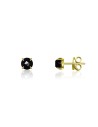 Pendiente Button 6mm Bañado Oro y Plata Rodiada