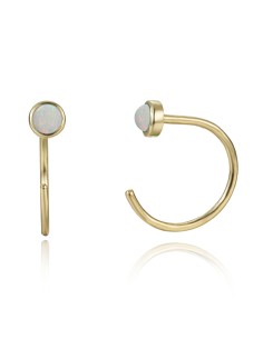 Pendiente Mineral Opalo 12mm 3mm Bañado Oro y Plata Rodiada 2