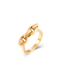Anillo Acero - Enlace - Bañado Oro 2