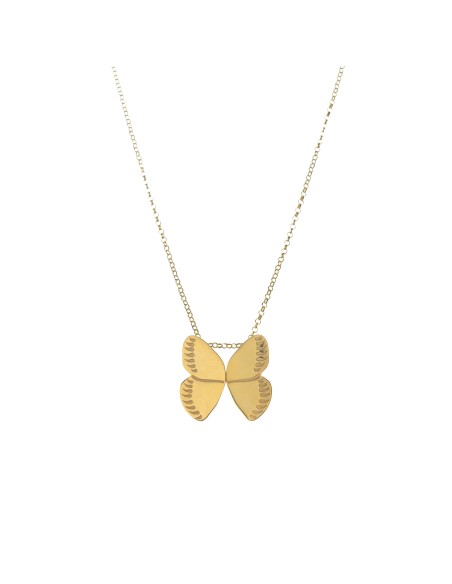 Collar Mariposa - 40 + 5 cm - Bañado Oro y Plata Rodiada