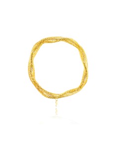 Pulsera Muelle Elástica Trenzado - 5 mm - Bañado Oro, Rosa Oro y Plata Rodiada 2