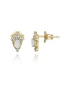 Pendientes Mineral - Lagrima 9mm - Bañado Oro y Plata Rodiada