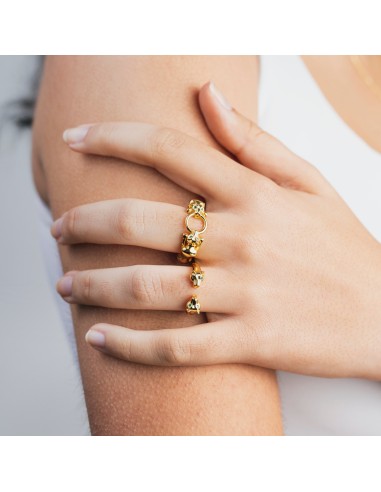 Anillo Pantera Circonita - 8mm - Bañado Oro