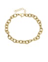 Pulsera Eslabón Acero 21+5 cm Bañado Oro