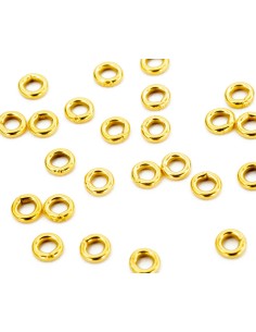 Fornitura Entrepieza Dónut - 4 mm - 25 Unds - Bañado Oro y Plata 2