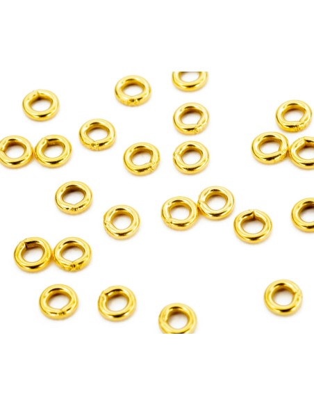 Fornitura Entrepieza Dónut - 4 mm - 25 Unds - Bañado Oro y Plata