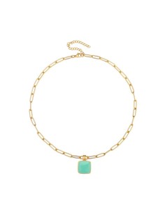 Collar Acero - Eslabón - Enamel 16mm - 40+6 cm Bañado Oro 2