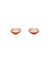 Pendientes Circonita Labios - Enamel 6*3,5 mm - Bañado Oro y Plata Rodiada