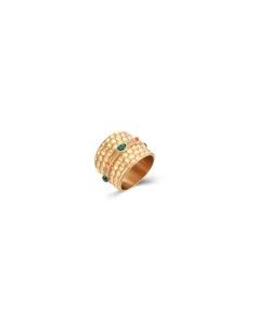 Anillo Acero - Mineral Multi - Bañado Oro 2