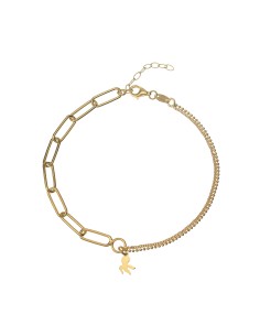 Tobillera Pulpo - Doble Cadena - 21+3cm - Bañado Oro y Plata Rodiada 2