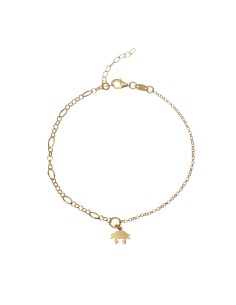 Tobillera Cangrejo - 21+3cm - Bañado Oro y Plata Rodiada 2