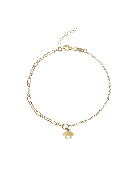 Tobillera Cangrejo - 21+3cm - Bañado Oro y Plata Rodiada
