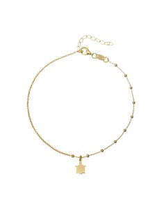 Tobillera Tortuga - 21+3cm - Bañado Oro y Plata Rodiada 2