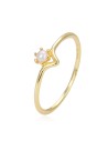 Anillo Perla - 3mm - Bañado Oro