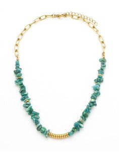 Collar Acero - Mineral - 38+5 cm - Bañado Oro 2