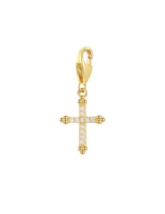 Charm Circonita - Cruz 8*10 mm - Plata Bañado Oro Y Plata Rodiada 2