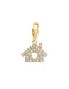 Charm Circonita - Casa 8*10 mm - Plata Bañado Oro Y Plata Rodiada