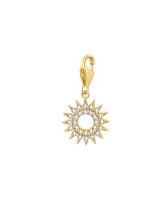 Charm Circonita - Sol 10 mm - Plata Bañado Oro Y Plata Rodiada 2