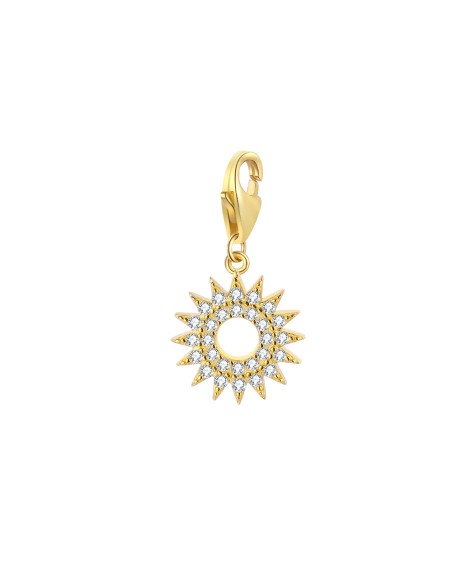 Charm Circonita - Sol 10 mm - Plata Bañado Oro Y Plata Rodiada