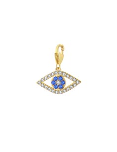 Charm Circonita - Ojo 8*16 mm - Plata Bañado Oro Y Plata Rodiada 2
