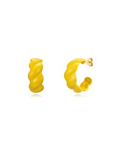 Pendientes Aro - Enamel 22*10mm - Bañado Oro 2
