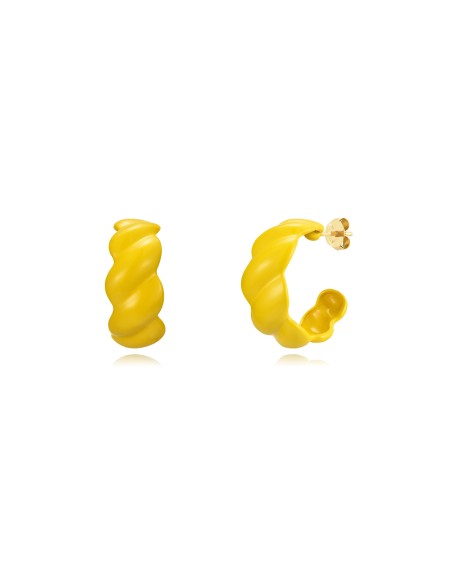 Pendientes Aro - Enamel 22*10mm - Bañado Oro Pendientes Aro - Enamel 22*10mm - Bañado Oro