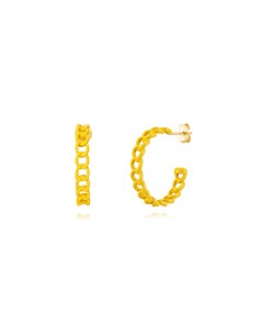 Pendientes Aro - Enamel 22*4mm - Bañado Oro 2