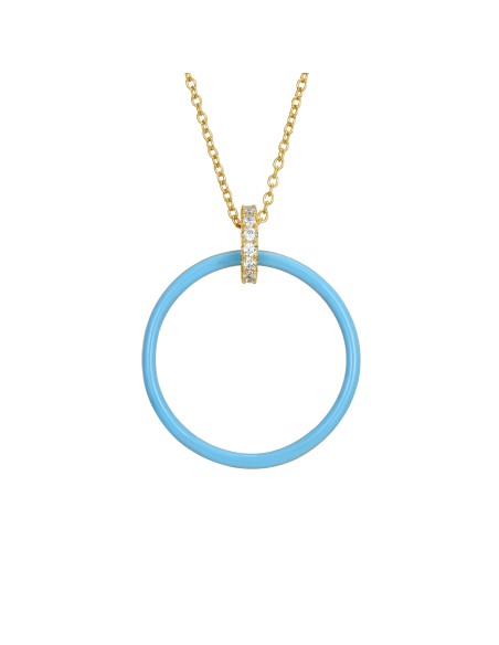 Collar 2 Aros - Enamel - 38 + 5 cm - Bañado Oro Collar 2 Aros - Enamel - 38 + 5 cm - Bañado Oro